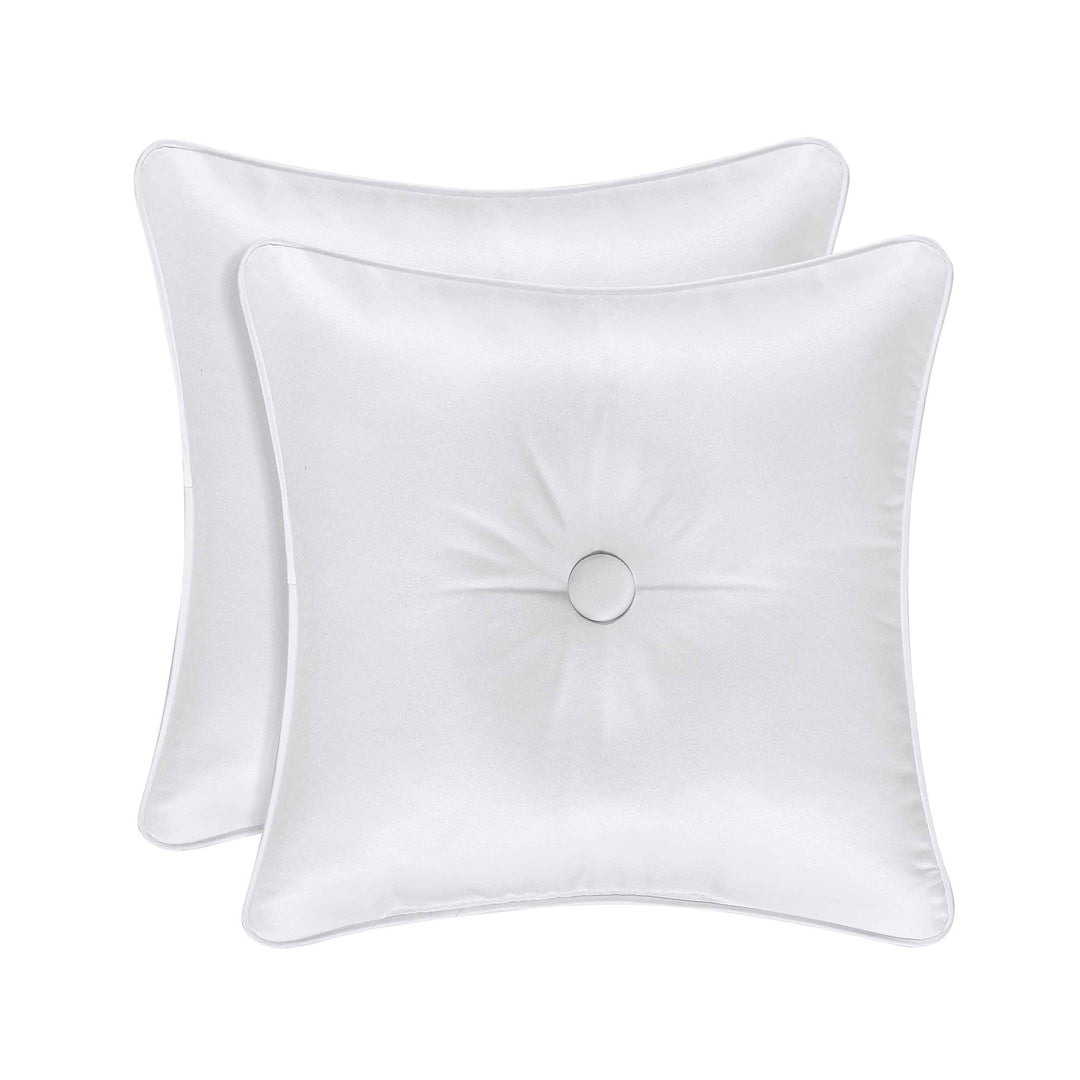 Astoria White Square Decorative Throw Pillow 16" x 16" By J Queen Throw Pillows By J. Queen New York