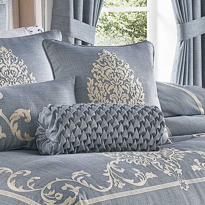 Aurora Blue Neckroll Pillow 17" x 7" By J Queen Throw Pillows By J. Queen New York