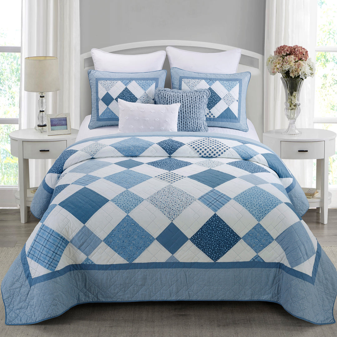 Welcome to the Lake Queen Comforter - brown;blue; beige - On Sale