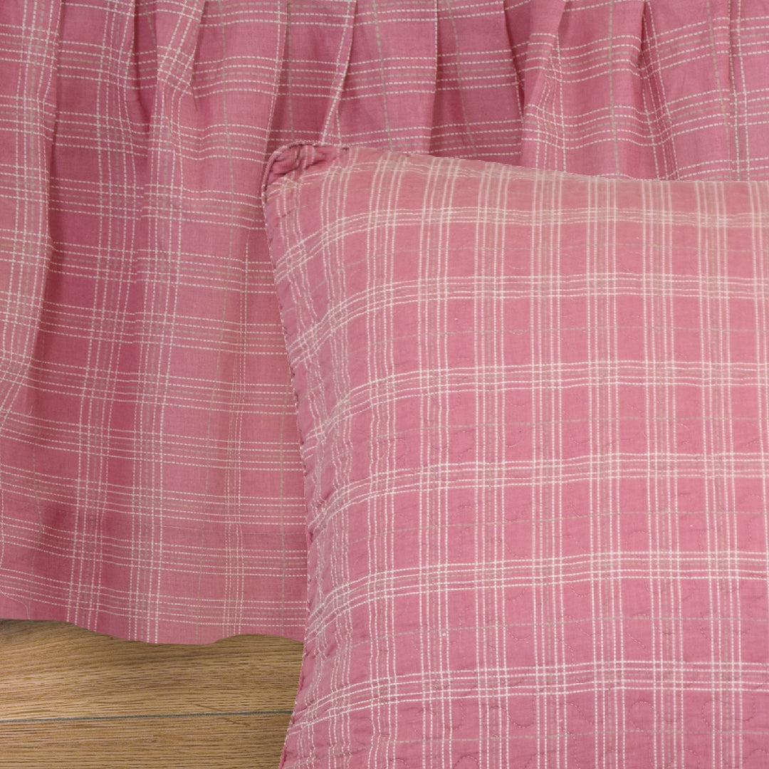 Bashful Rose Pink Plaid Bedskirt Bedskirt By Donna Sharp
