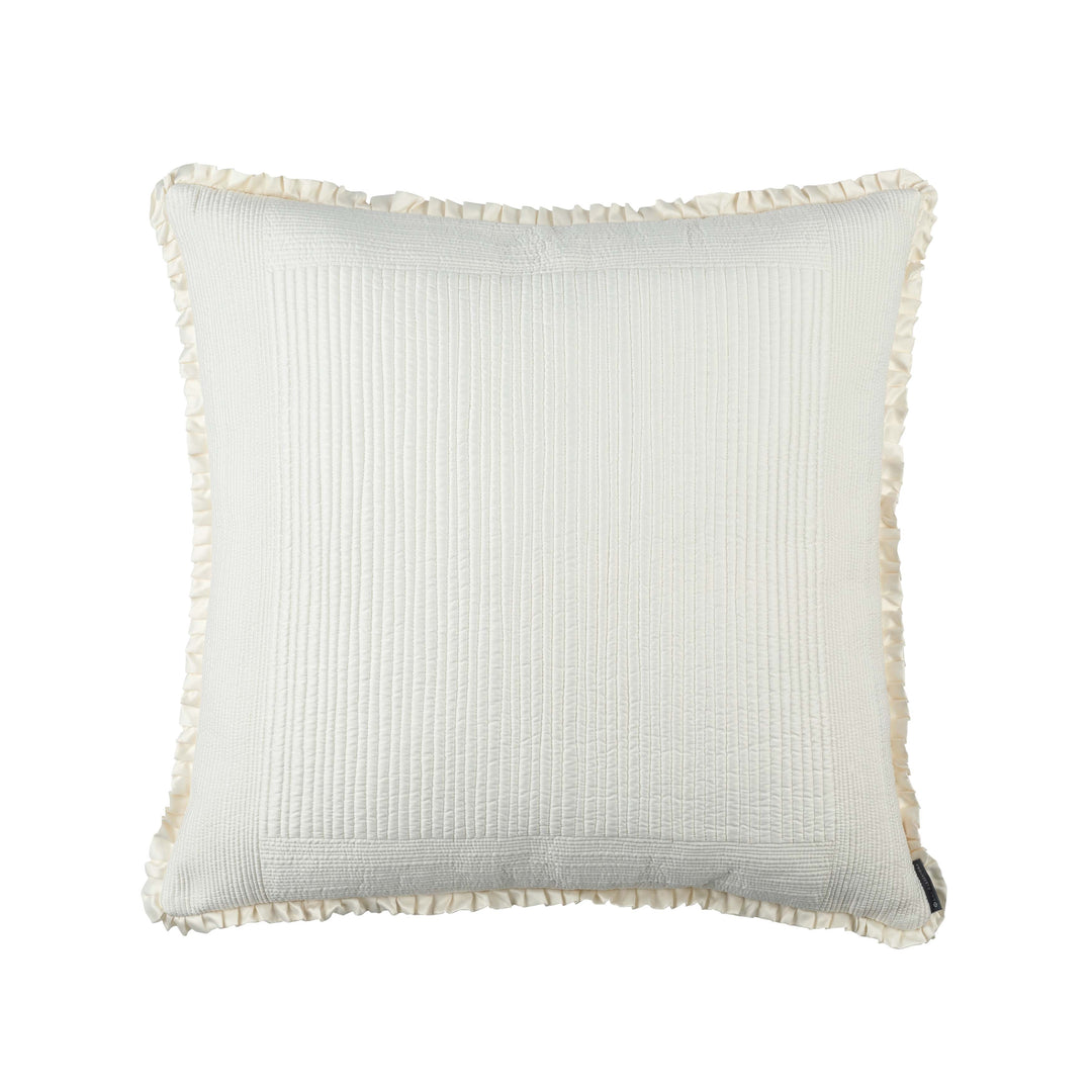 Battersea Ivory S&S Quilted Euro Pillow Throw Pillows By Lili Alessandra