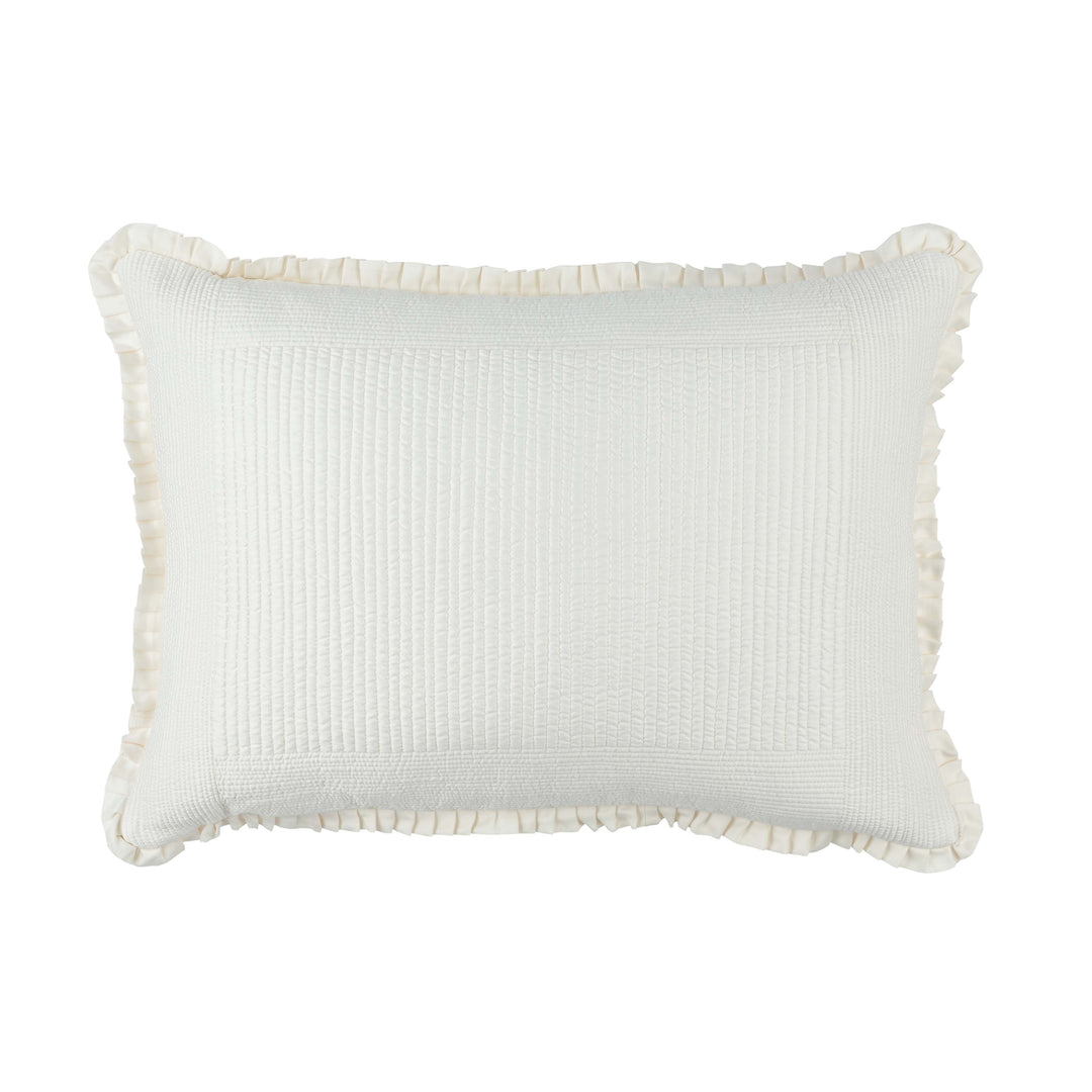 Battersea Ivory S&S Quilted Luxe Euro Pillow Throw Pillows By Lili Alessandra