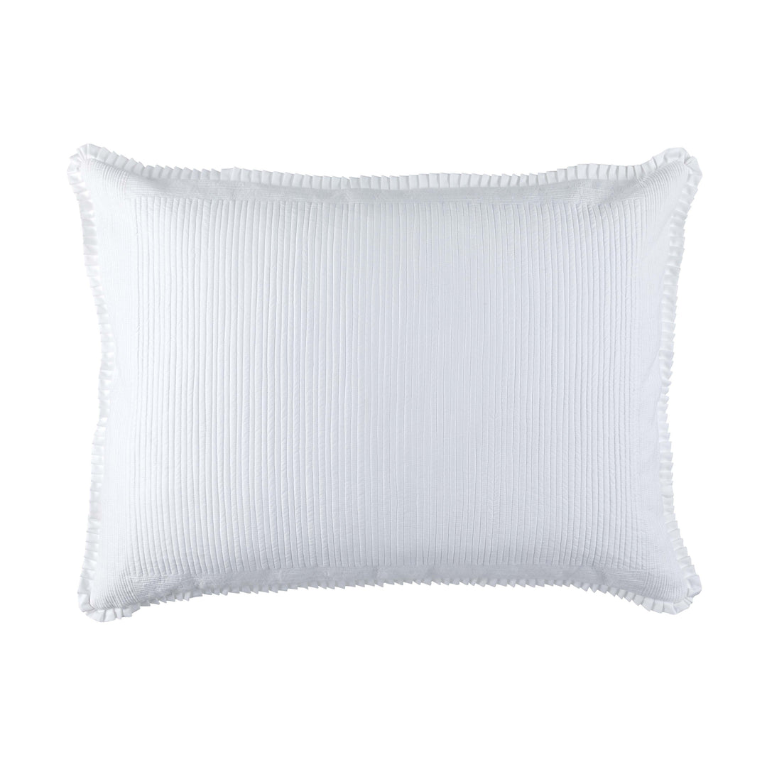 Battersea White Cotton Quilted Luxe Euro Pillow Throw Pillows By Lili Alessandra