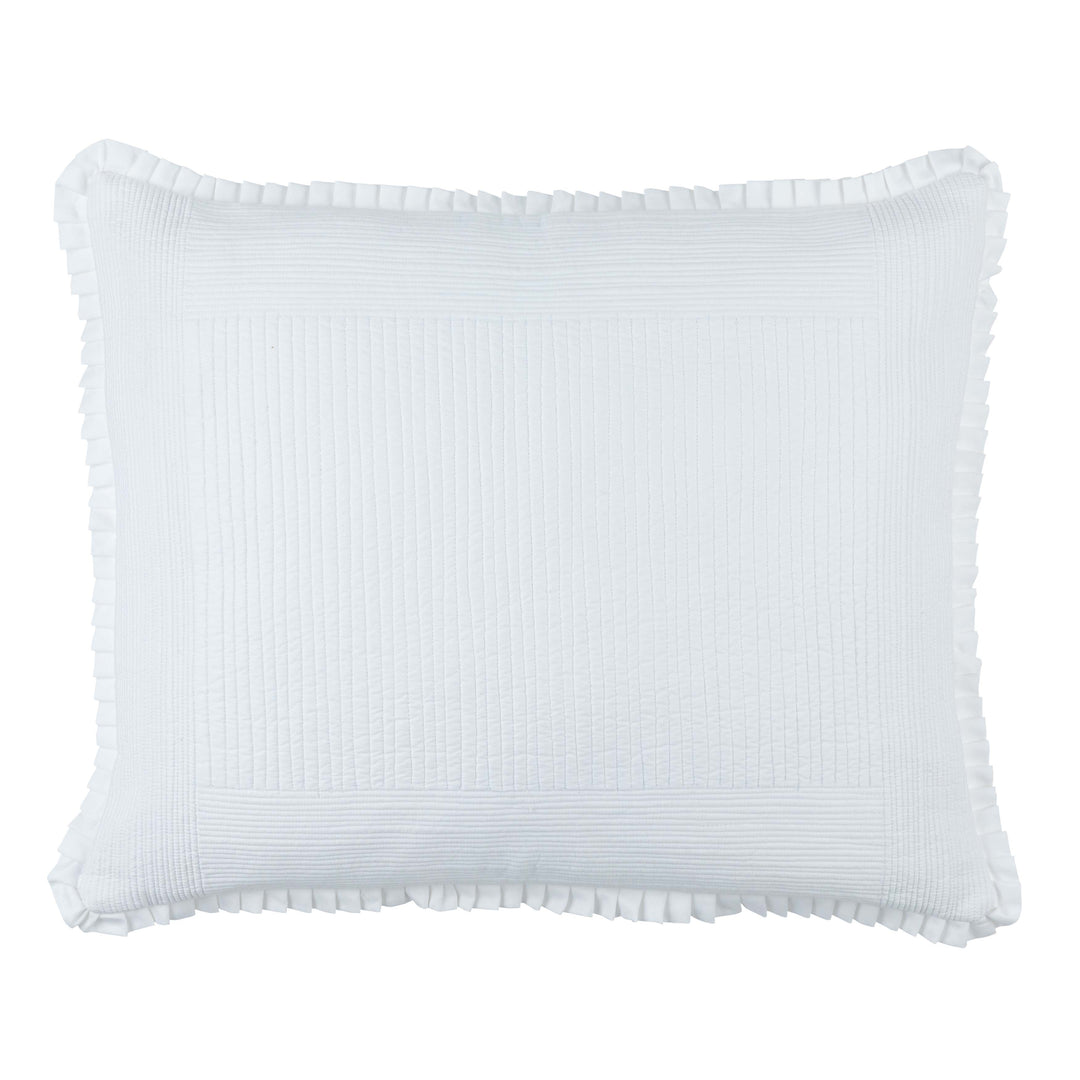 Battersea White Cotton Quilted Pillow Throw Pillows By Lili Alessandra