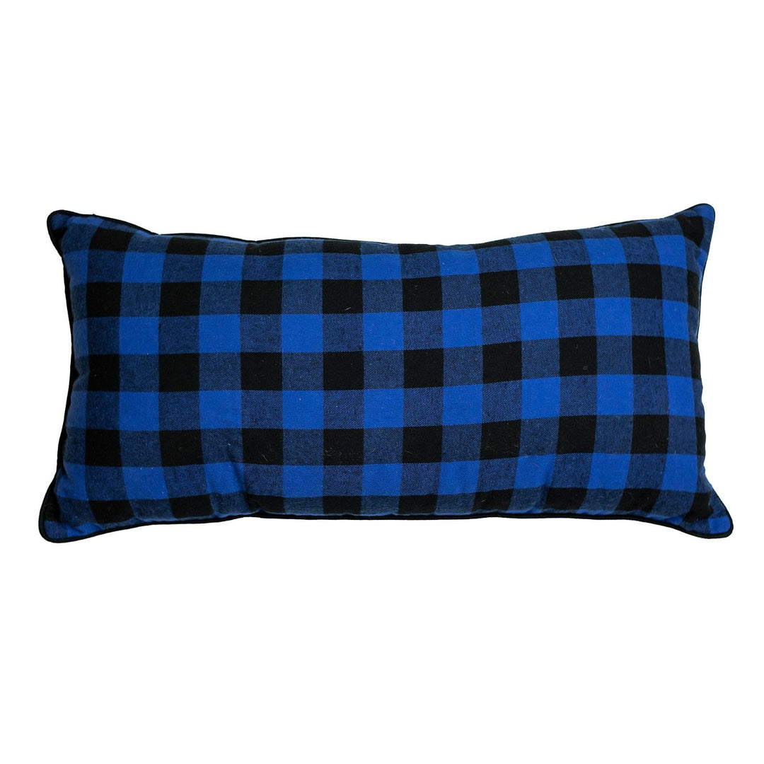 Bear Campfire Blue Check Decorative Throw Pillow Throw Pillows By Donna Sharp