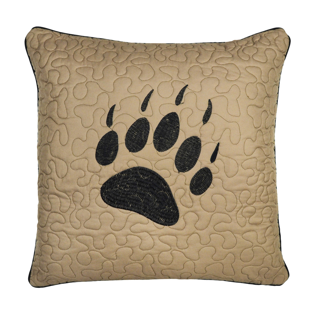 Bear Walk Plaid Paw Decorative Throw Pillow 18" x 18" Throw Pillows By Donna Sharp
