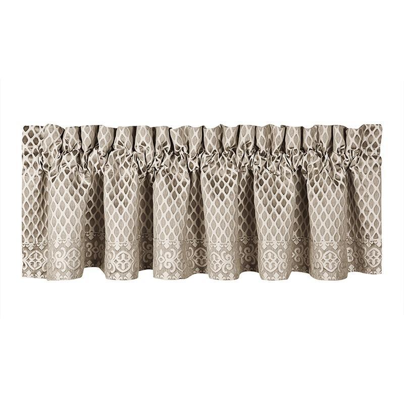 Beaumont Champagne Straight Window Valance By J Queen Window Valances By J. Queen New York