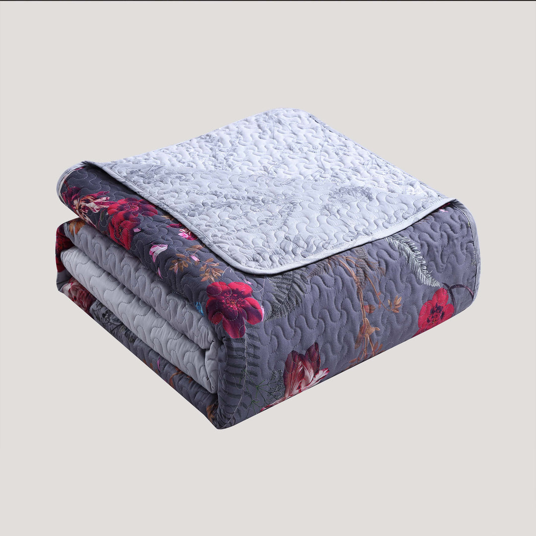 Bebejan Nicole Grey 100% Cotton 3-Piece Reversible Quilt Set Quilt Sets By Bebejan®