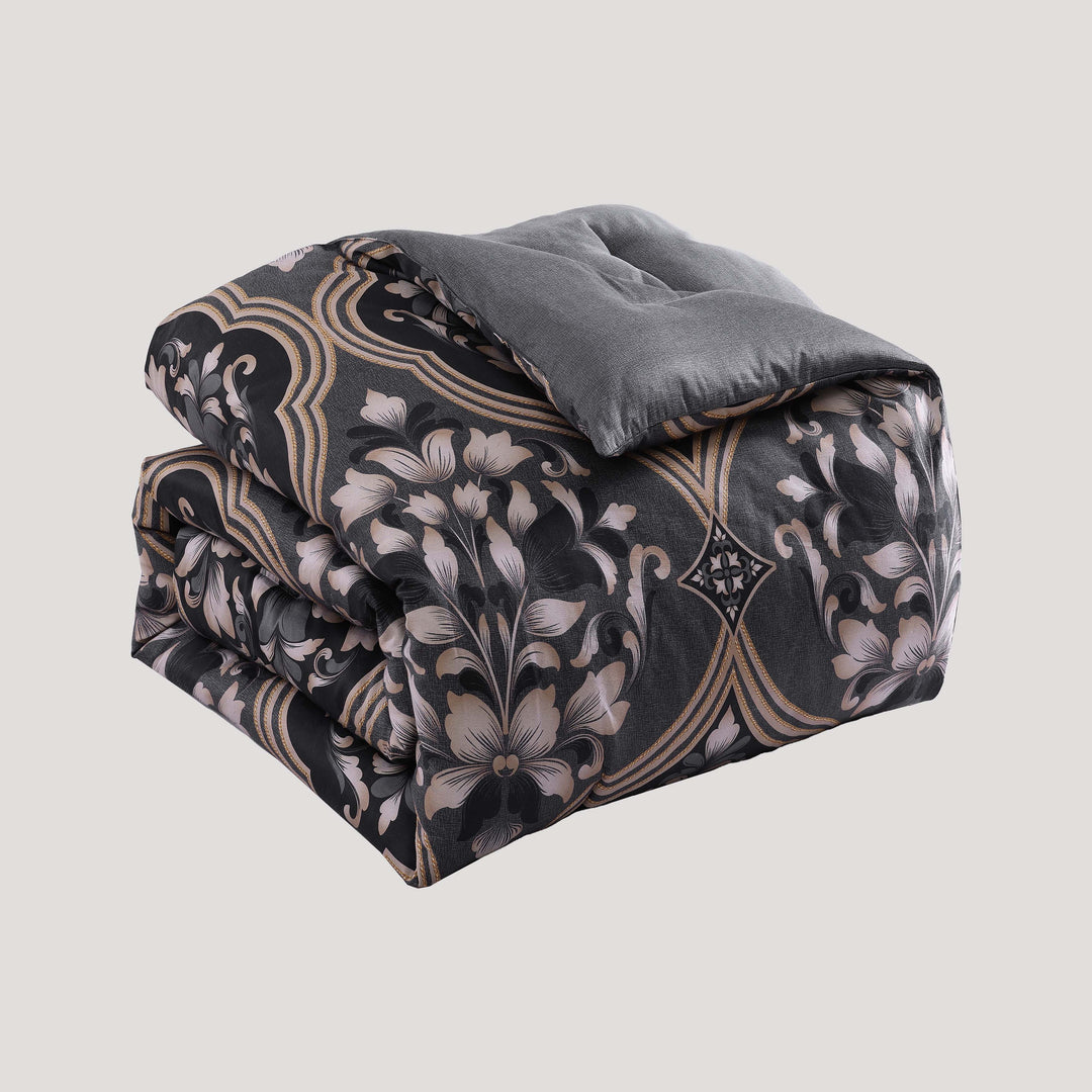 Bebejan Asti Black 100% Cotton 230 Thread Count 5-Piece Reversible Comforter Set Comforter Sets By Bebejan®