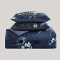 Bebejan Delphine Blue 100% Cotton 5-Piece Reversible Comforter Set ...