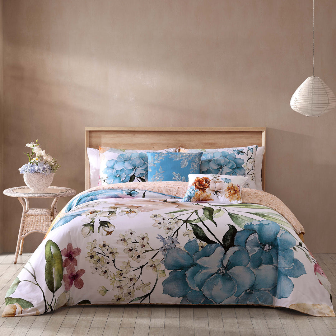 Bebejan Maia Blue 100% Cotton 230 Thread Count 5-Piece Reversible Comforter Set Comforter Sets By Bebejan®