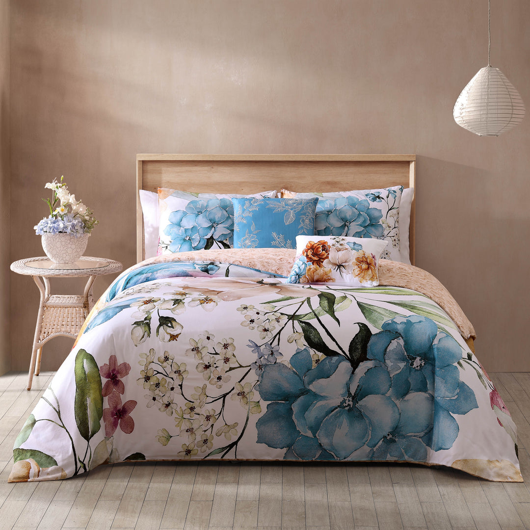 Bebejan Maia Blue 100% Cotton 5-Piece Reversible Comforter Set