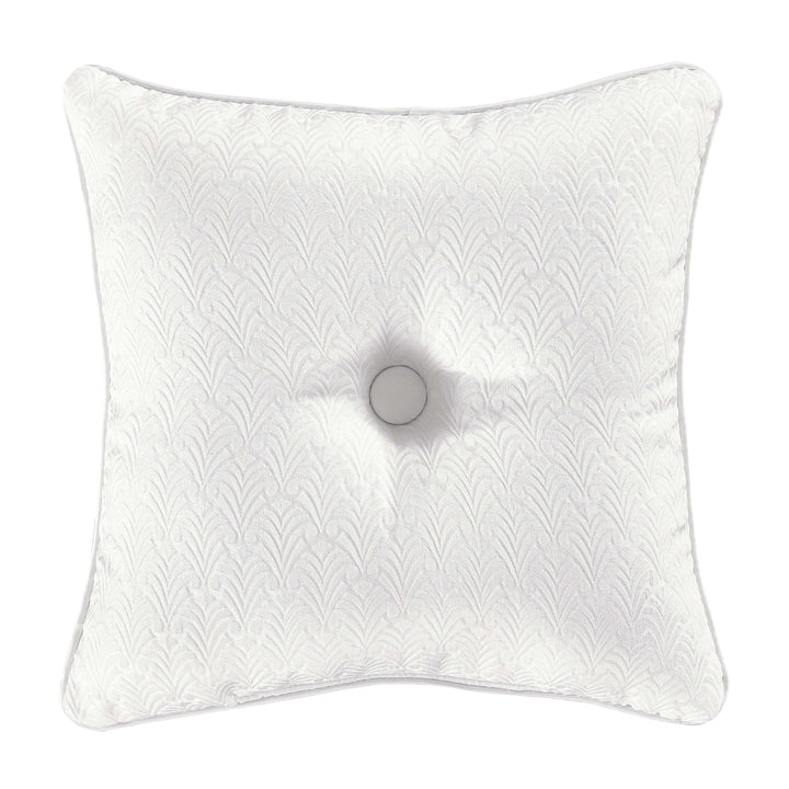 Becco White Square Decorative Throw Pillow 18" x 18" By J Queen Throw Pillows By J. Queen New York