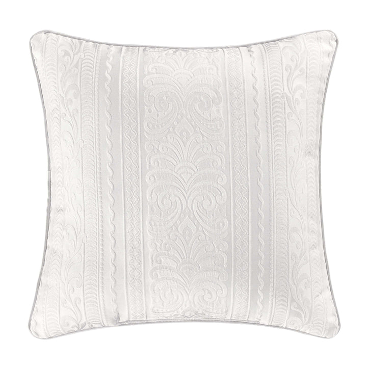 Becco White Square Decorative Throw Pillow 20" x 20" By J Queen Throw Pillows By J. Queen New York