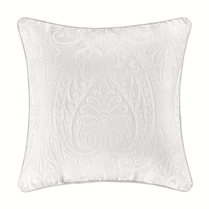 Becco White Square Decorative Throw Pillow 20" x 20" By J Queen Throw Pillows By J. Queen New York