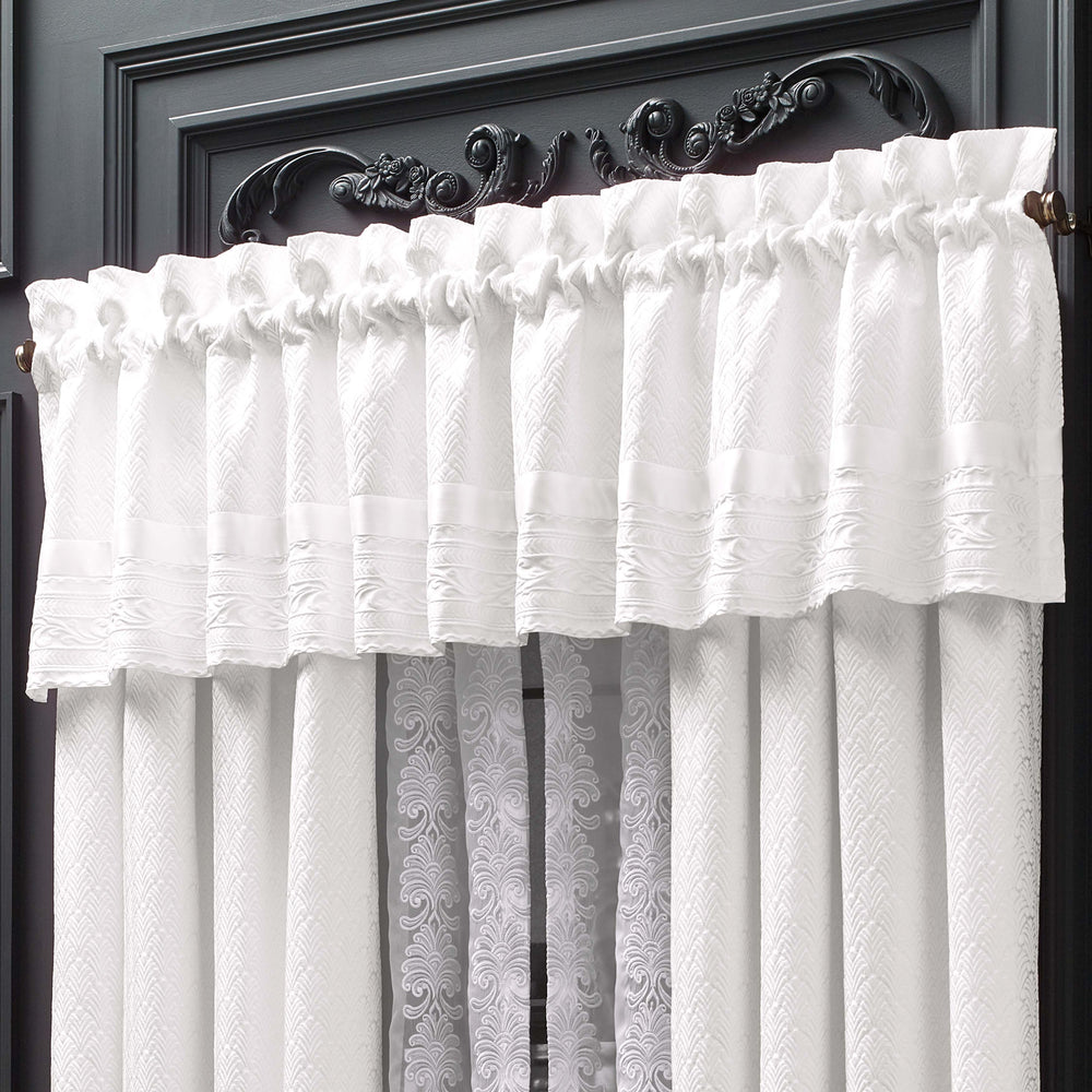 Becco White Straight Window Valance By J Queen Window Valances By J. Queen New York
