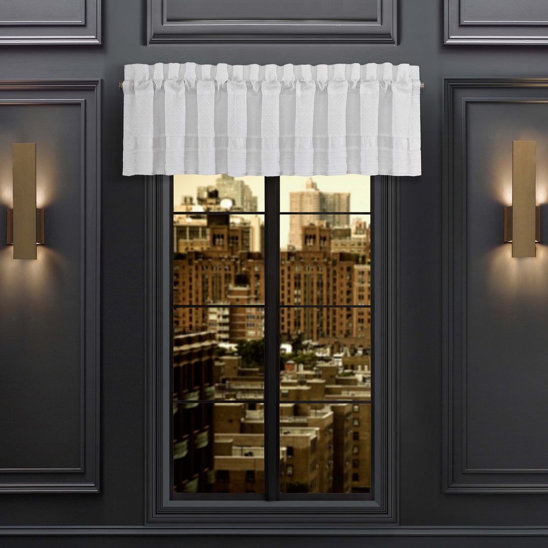 Becco White Straight Window Valance By J Queen Window Valances By J. Queen New York