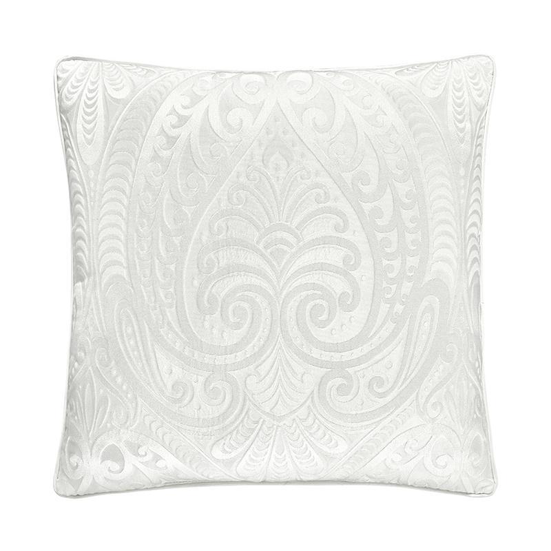 Bianco White Square Decorative Throw Pillow By J Queen Throw Pillows By J. Queen New York