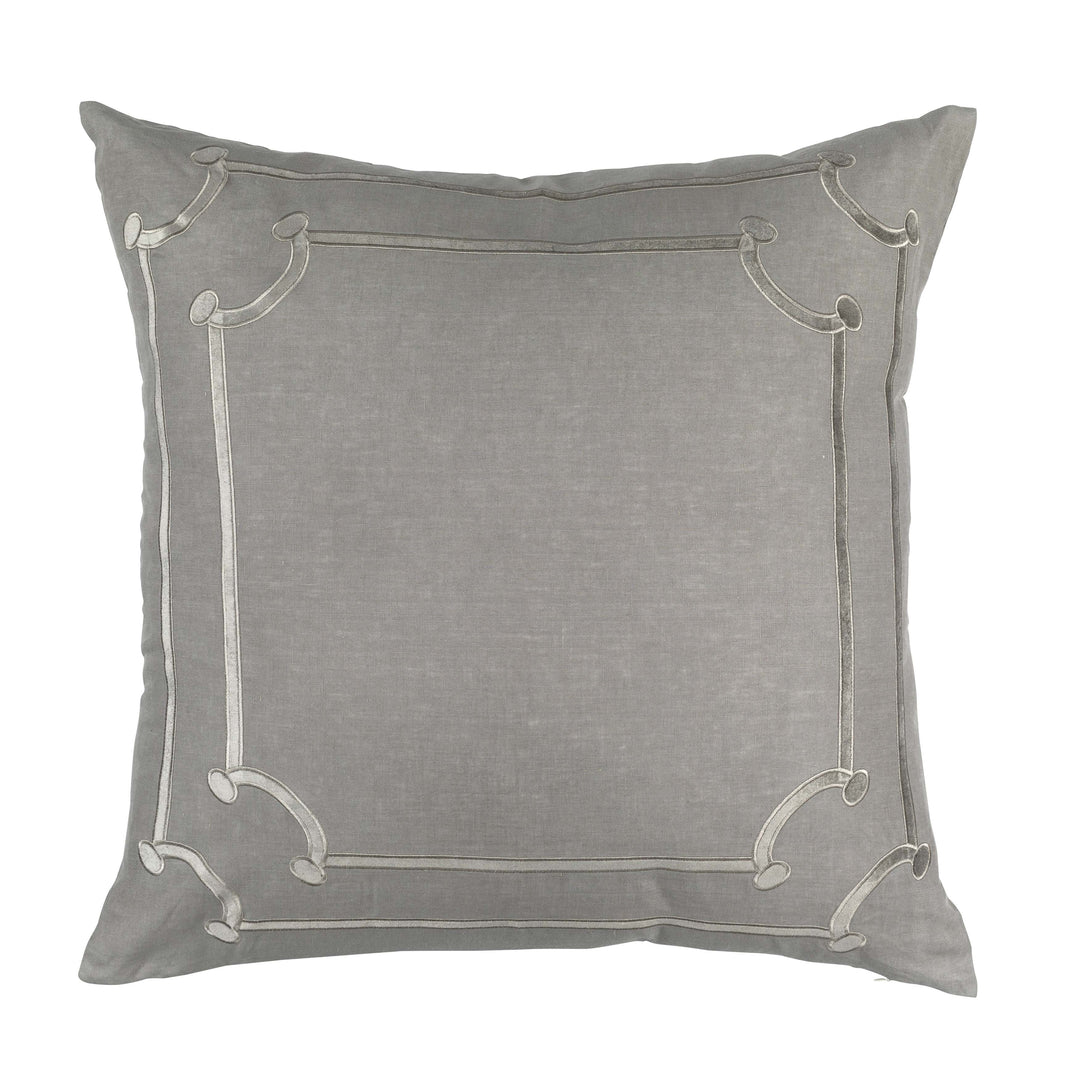 Bloom Grey Jana Matte Velvet Euro Decorative Throw Pillow Throw Pillows By Lili Alessandra