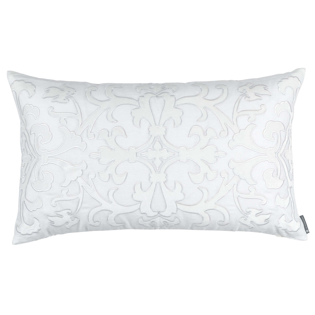 Bloom White Olivia Large Matte Velvet Rectangle Decorative Throw Pillow Throw Pillows By Lili Alessandra