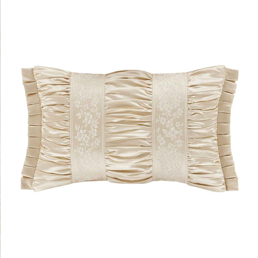 Blossom Ivory Boudoir Decorative Throw Pillow 21" x 13" By J Queen Throw Pillows By J. Queen New York