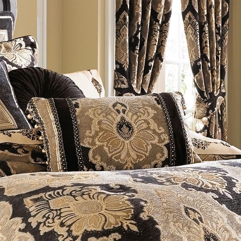 Bradshaw Black Boudoir Decorative Throw Pillow By J Queen Throw Pillows By J. Queen New York