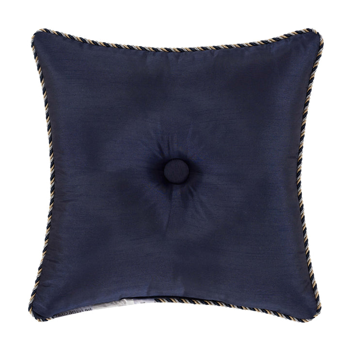 Bristol Indigo Square Embellished Decorative Throw Pillow By J Queen Throw Pillows By J. Queen New York