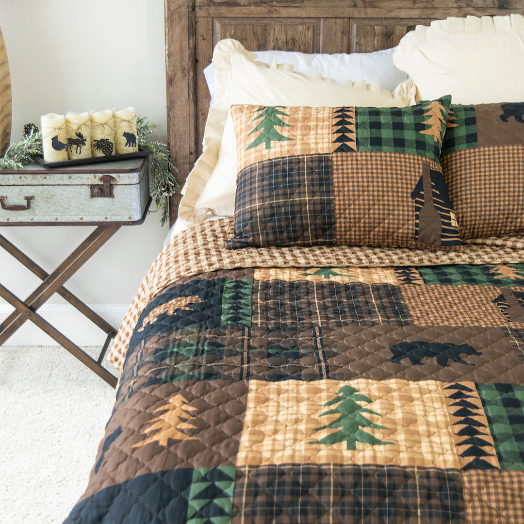 Brown Bear Cabin 3-Piece Quilt Set Quilt Sets By Donna Sharp