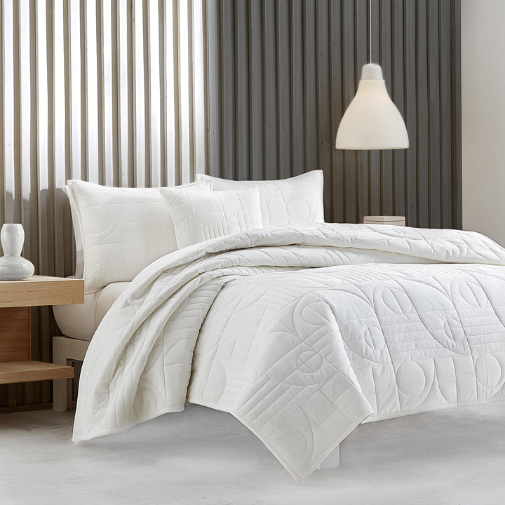 Bryant White Quilted Coverlet By J Queen Coverlet By J. Queen New York