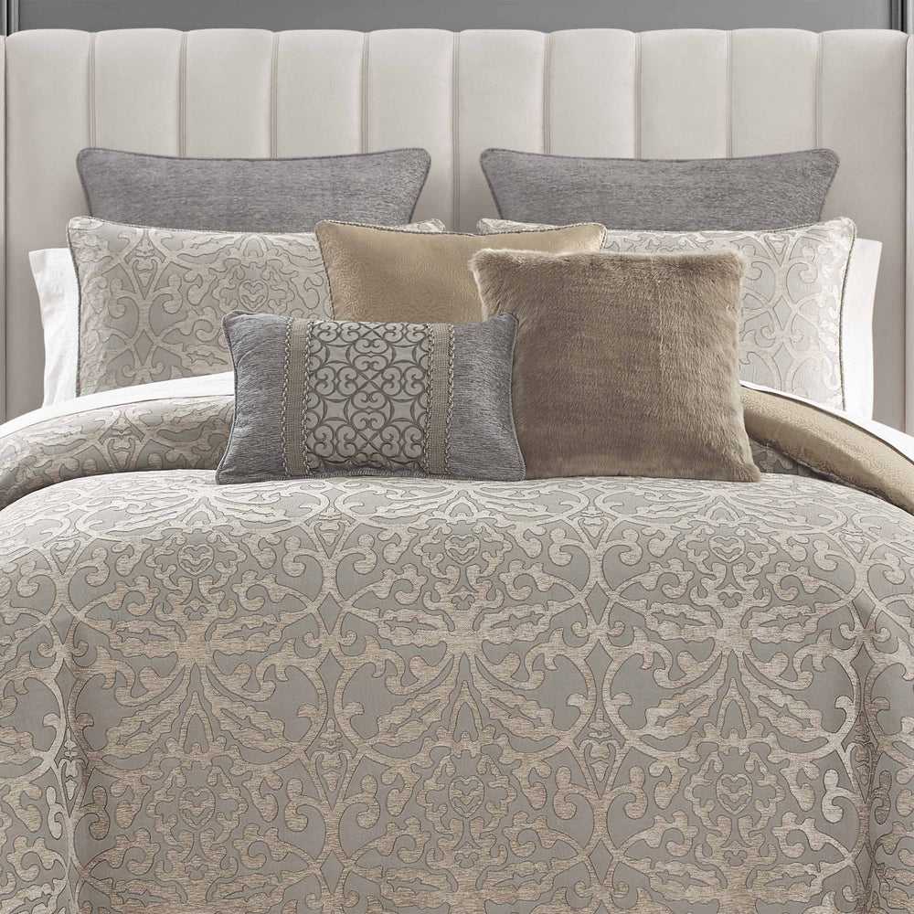 Carrick Silver/Gold 6 Piece Comforter Set Comforter Sets By Waterford