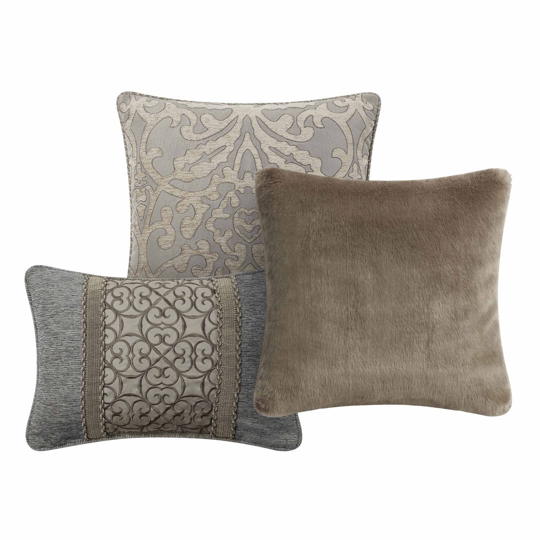 Carrick Silver/Gold Decorative Throw Pillow Set of 3 Throw Pillows By Waterford