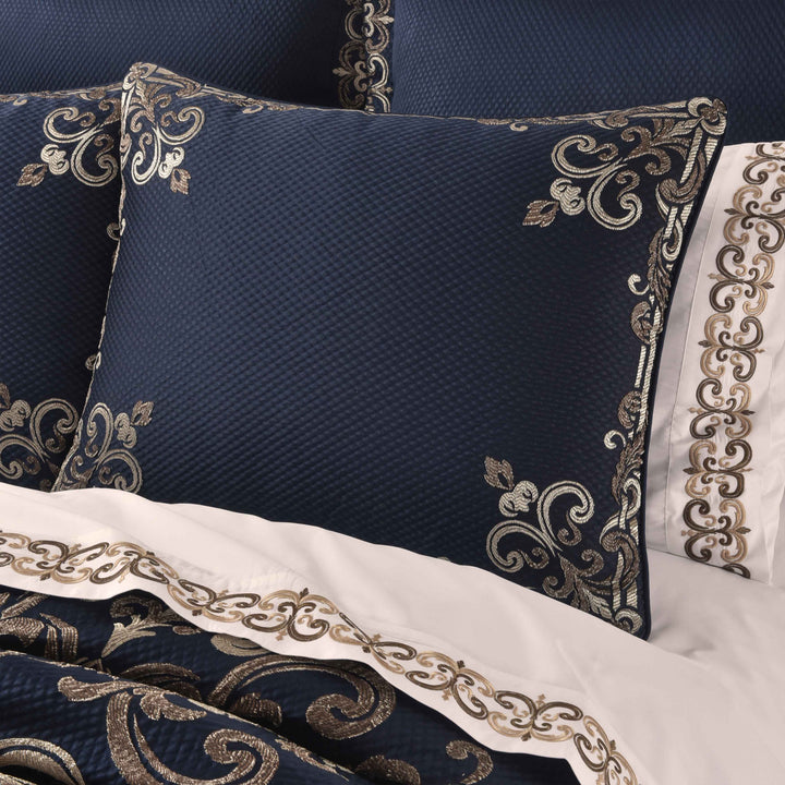 Caruso Blue 4-Piece Comforter Set Comforter Sets By J. Queen New York
