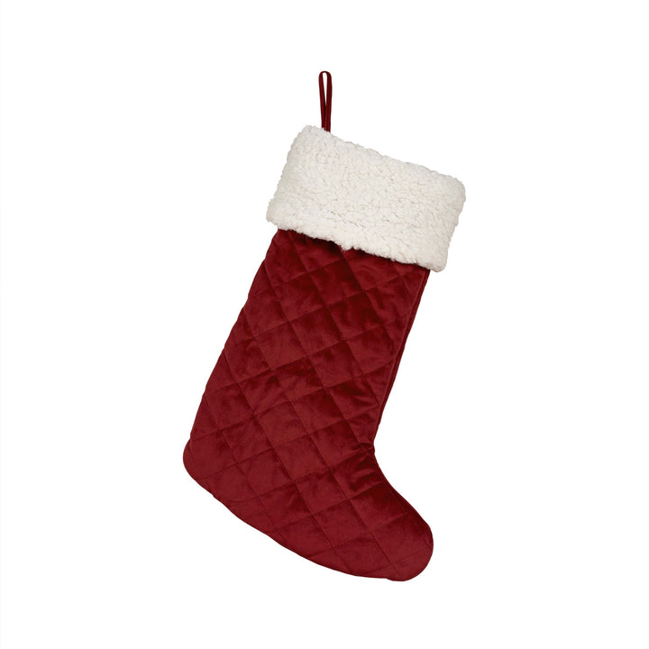 Casey Sherpa Crimson Quilted Christmas Stocking Christmas Stockings By J. Queen New York