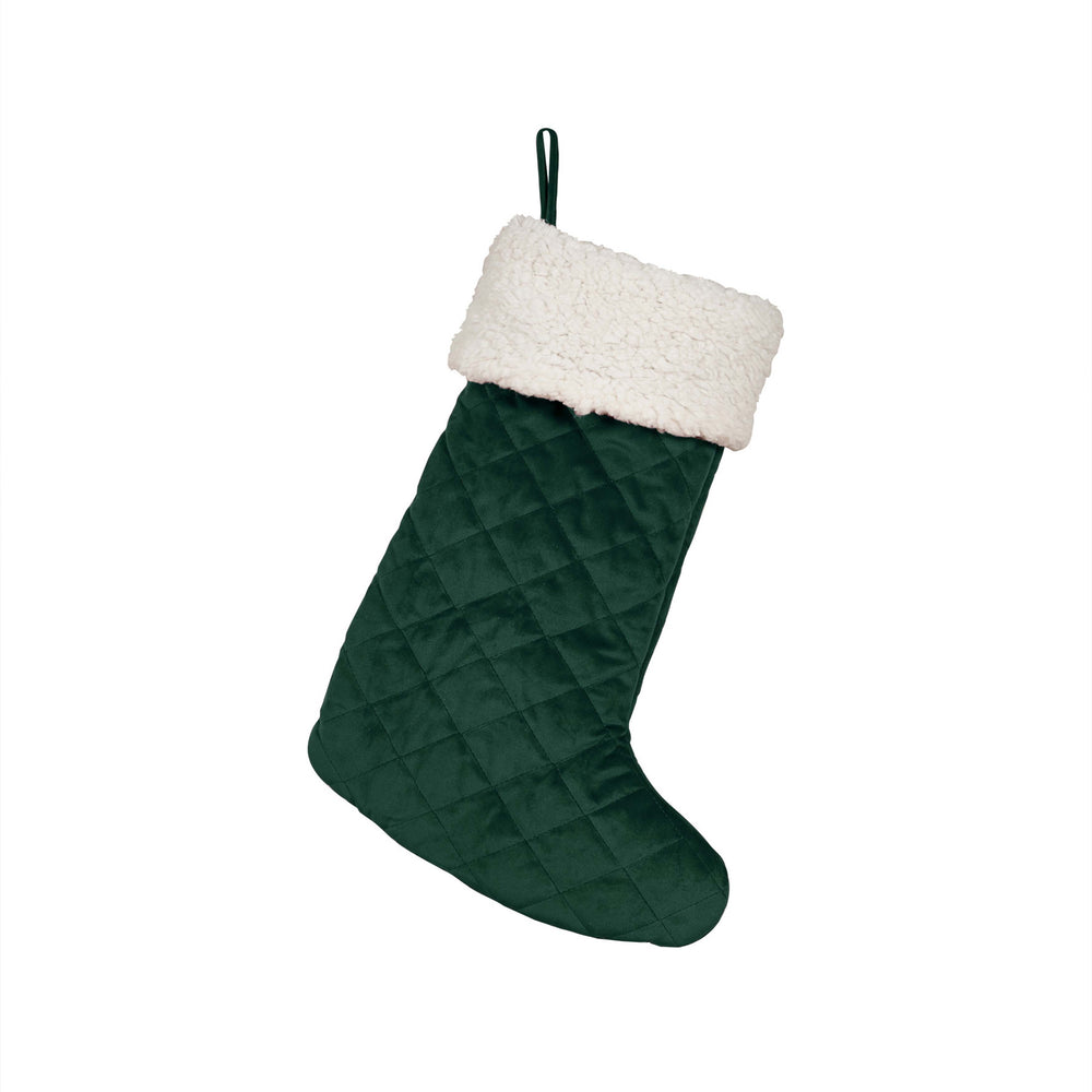 Casey Sherpa Evergreen Quilted Christmas Stocking Christmas Stockings By J. Queen New York