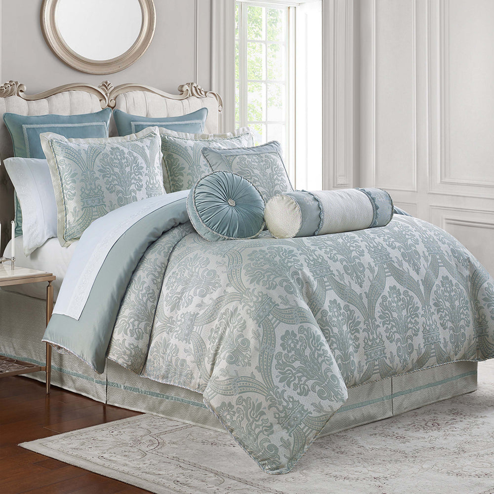 Castle Cove Cream/Spa 6 Piece Comforter Set Comforter Sets By Waterford