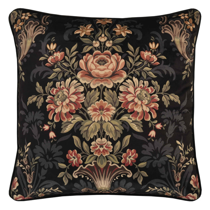 Chanticleer Black Square Decorative Throw Pillow 20" x 20" Throw Pillows By J. Queen New York