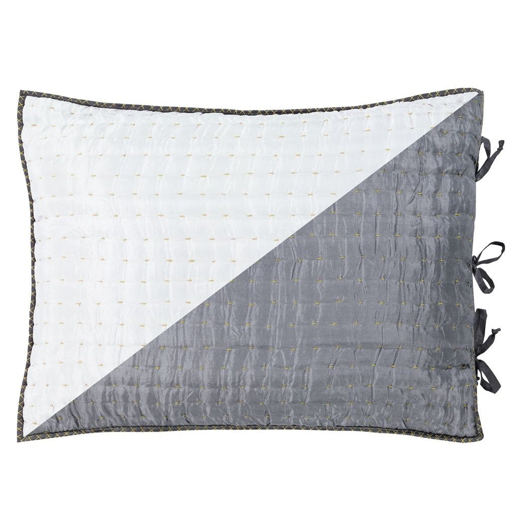 Chenevard Chalk & Graphite Silk Standard Pillow Sham Sham By Designers Guild