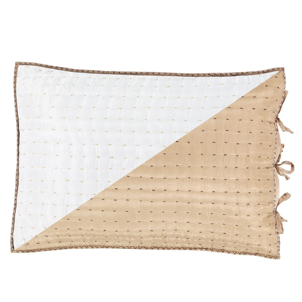 Chenevard Natural & Chalk Silk Standard Pillow Sham Sham By Designers Guild