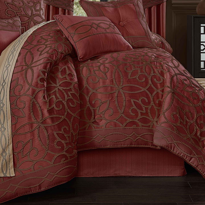 Chianti Red 4-Piece Comforter Set By J Queen Comforter Sets By J. Queen New York