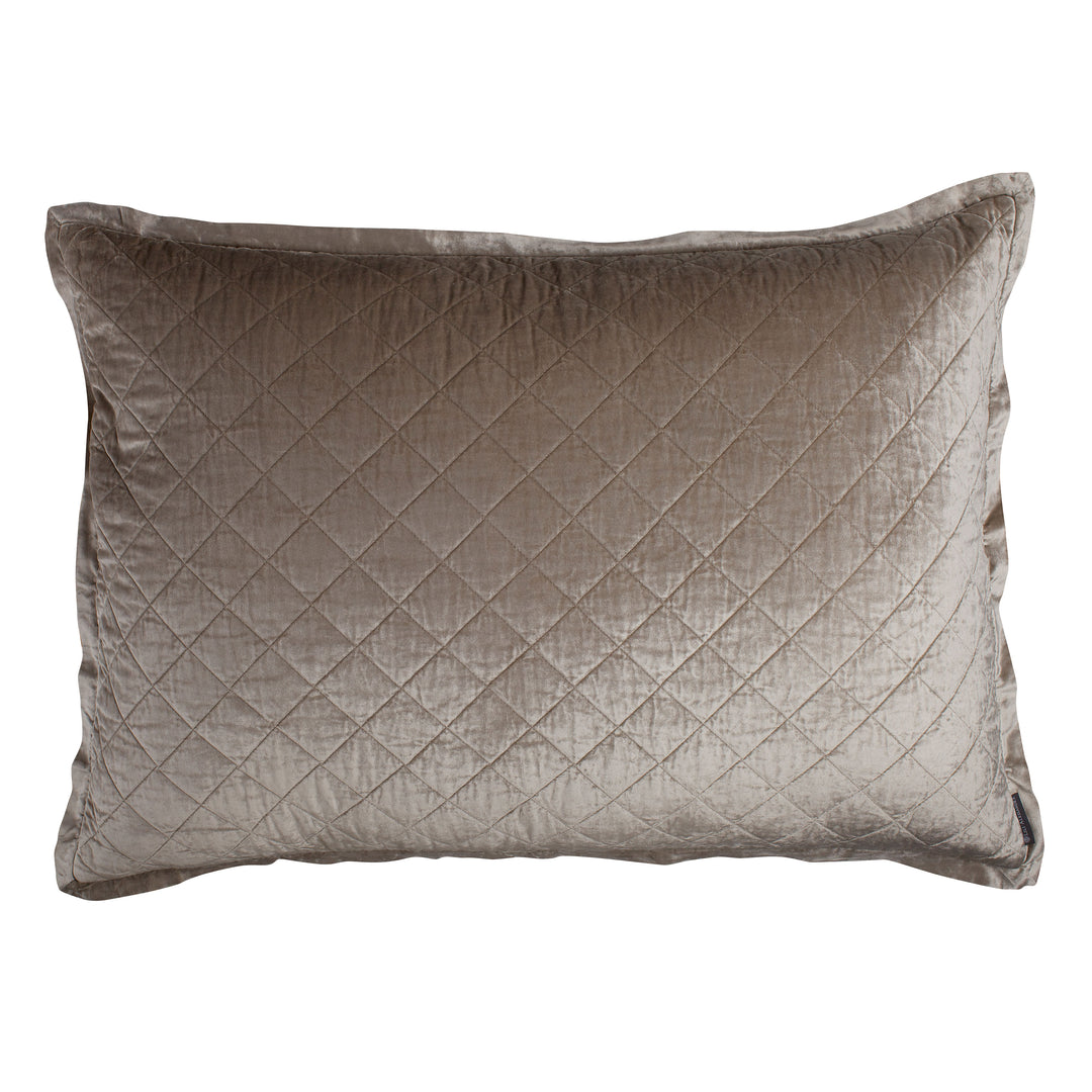 Chloe Fawn Velvet Diamond Quilted Luxe Euro Pillow Throw Pillows By Lili Alessandra