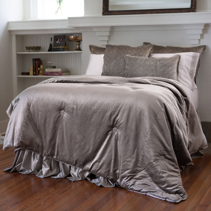 Chloe Fawn Velvet Padded Comfortlet Comforter Sets By Lili Alessandra