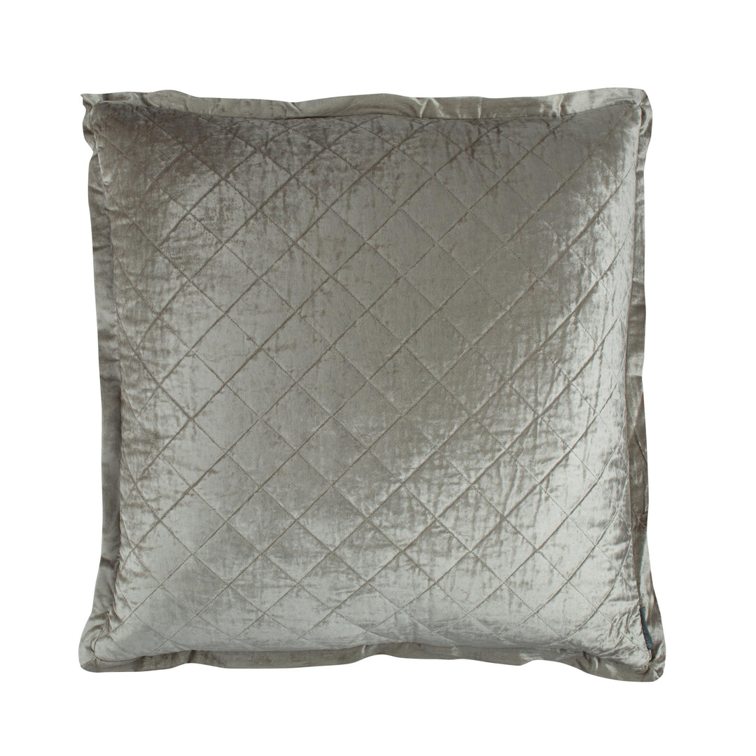 Chloe Ice Silver Velvet Diamond Quilted Euro Pillow Throw Pillows By Lili Alessandra