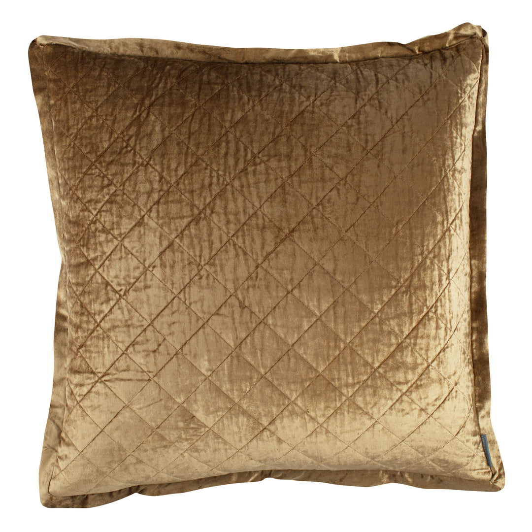 Chloe Straw Velvet Diamond Quilted Euro Pillow Throw Pillows By Lili Alessandra