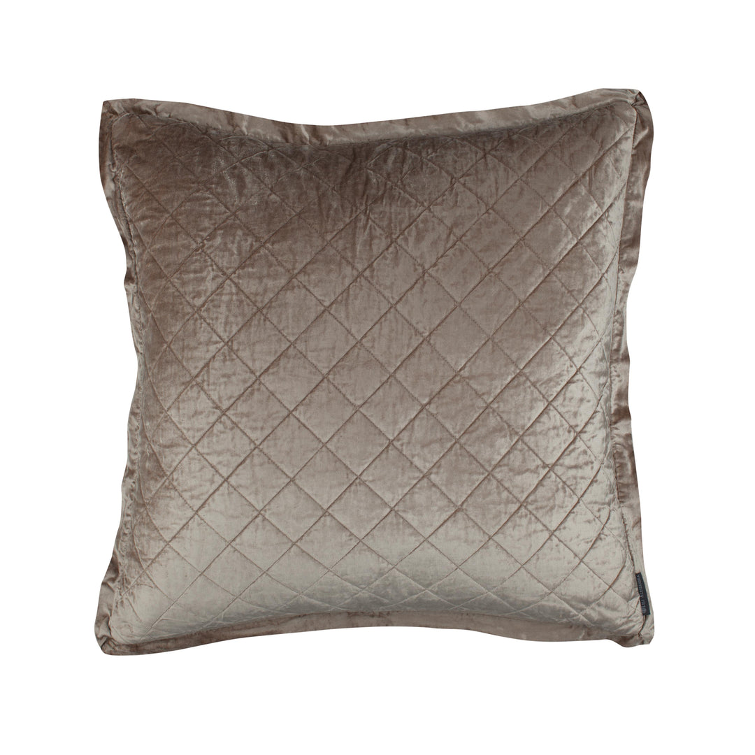 Chloe Champagne Velvet Quilted Euro Pillow Throw Pillows By Lili Alessandra