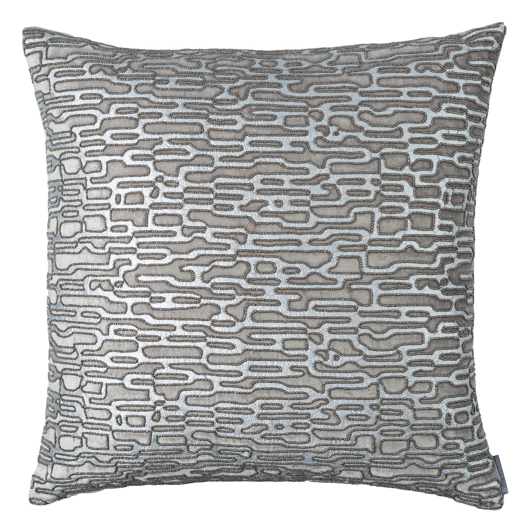 Christian Platinum Velvet Silver Print Square Pillow Throw Pillows By Lili Alessandra