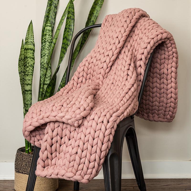 Chunky Mauve Knit Throw Throws By Donna Sharp