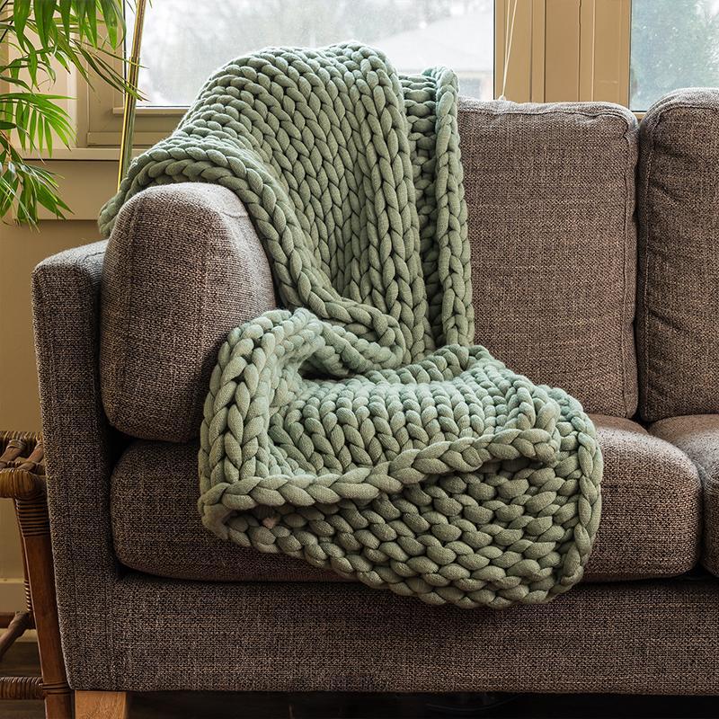 Chunky Sage Knit Throw Throws By Donna Sharp