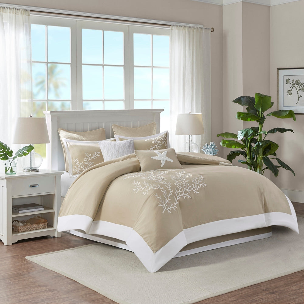 Coastline Khaki 6-Piece Comforter Set Comforter Sets By JLA HOME/Olliix (E & E Co., Ltd)