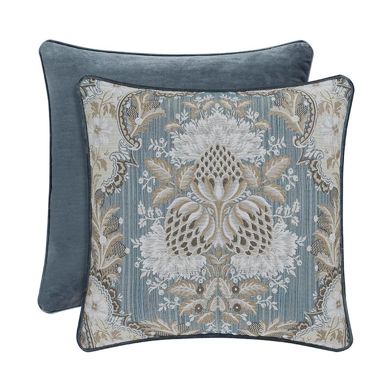 Crystal Palace French Blue Square Decorative Throw Pillow By J Queen Throw Pillows By J. Queen New York