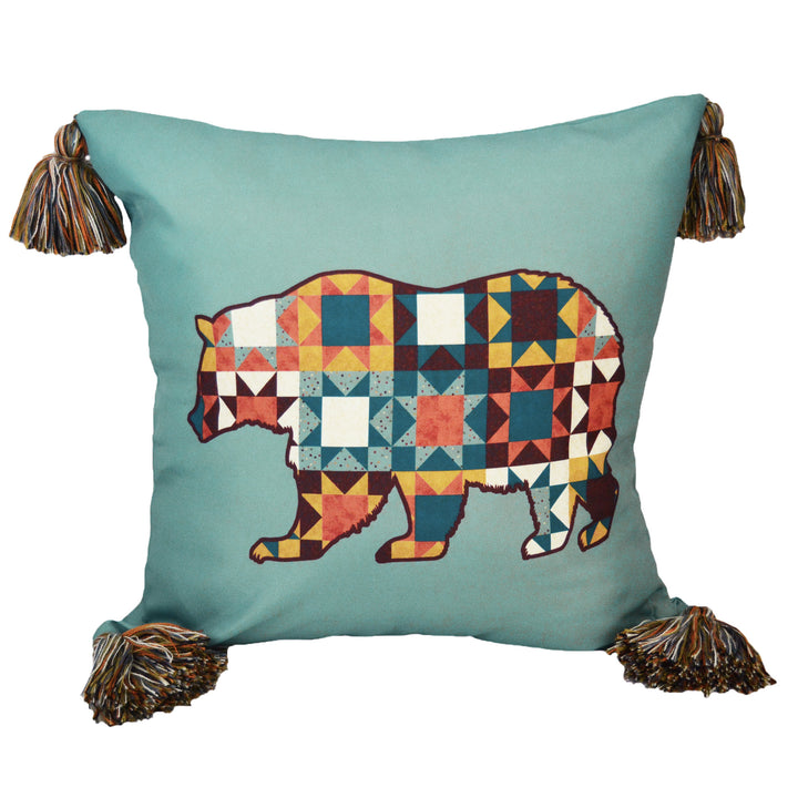Northern Lights Bear Square Decorative Throw Pillow 18" x 18" Throw Pillows By Donna Sharp